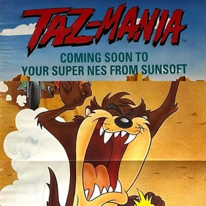 Vintage 1993 Taz-Mania *DEBUT* NES Poster 28x58cm Nintendo Power Original NIN 46 - Bild 1 von 5