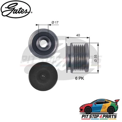 Gates OAP7114 Alternator Freewheel Clutch Fits Audi A5 2013-2017 03G903119B - Image 1 of 4