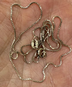 Sterling silver Necklace Box Chain 925 Vintage 17 in - Picture 1 of 9