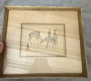 Korin Ogata Gafu Japanischer Holzschnitt Hirsch bei Nara 1920’s - Bild 1 von 2