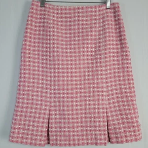 Falda Vintage Tweed Línea A Talla 8 Rosa Clásica Academia Preppy Años 90 Oficina Carrera - Imagen 1 de 6