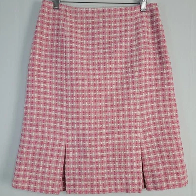 Vintage Tweed A-line Skirt size 8 pink classic academia preppy 90s office career - Image 1 of 4