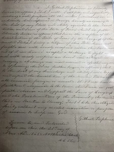 1865 Civil War Era Document Gilbert Stephenson Swear In As County Commissioner - Picture 1 of 5