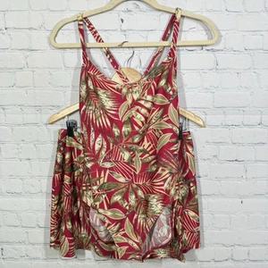 Vintage Y2K Swimming Suit Skirt Women Plus Size 1X Red Hawaiian Unique Rare - Picture 1 of 16