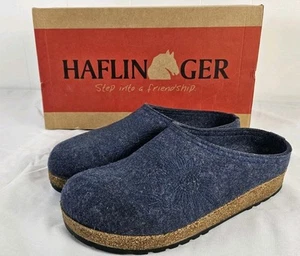 Haflinger GZL Grizzly Wool Clogs Sz 40 | 9 Blue Slip On Casual Cork Shoes Note! - Picture 1 of 10