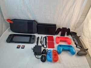 Nintendo Switch Gaming Console Bundle Joycons Dock Charger 200GB Card & Games - Bild 1 von 24
