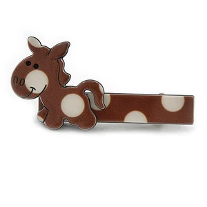 Kinder/Teenager/Kid's Braun/Weiß Esel Acryl Haar Schnabel Clip/Concord - Bild 1 von 5