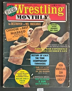 WRESTLING MONTHLY FEBRUARY 1975 DESTROYER MIL MASCARAS VIVIAN VACHON ERNIE LADD - Imagen 1 de 2
