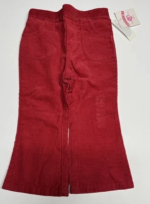 De colección Sears Piel Resistente Niñas 24 Meses Pana Rojo Pantalones Bolsillo Corazón Foto 1 de 4