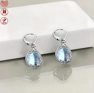 Beautiful Silver Moonstone Leaf Drop Earrings in Their Own Gift Box - Picture 1 of 4