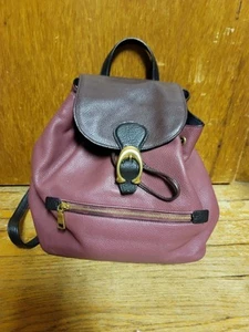 Coach Cleo Backpack New York Designer Oxblood Burgundy Leather Travel Purse - Picture 1 of 13