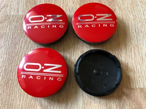 4X OZ Racing Wheel Centre Cap Hub Center Caps 56mm 5.6cm Red / Silver UK - Picture 1 of 1