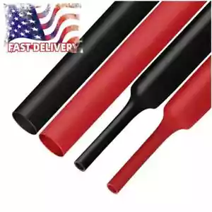 " Dia 3:1 Heat Shrink Tube Adhesive Lined Wire Insulation (black+red)2×5FT 1/4 - Picture 1 of 12