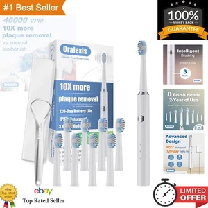 Electric Toothbrush for Adults and Kids, with Tongue Scraper and 8 Brush Head... - Picture 1 of 8