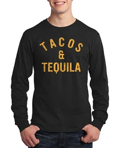 Tacos & Tequila Herren Langarmshirt lustig Taco Liebhaber - Bild 1 von 9