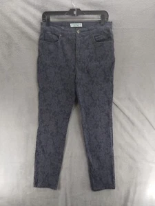 Charter Club Pants Women Sz 10 Violet Floral Mid Rise Straight Leg Pockets - Picture 1 of 10