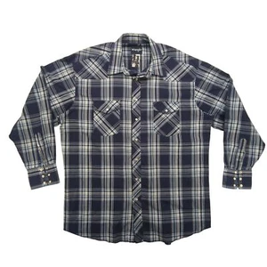 Camicia Wrangler vintage uomo XL perla snap western a quadri rodeo anni 80 80 - Foto 1 di 9