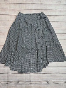 Elle Damen schwarz-weiß Gr. M kariert Midi Hi Lo Rock gefüttert halbtransparent - Bild 1 von 10