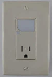 Leviton Decora T6525 - LED & Tamper Resistant Outlet w/ Wallplate - Light Almond - Picture 1 of 10