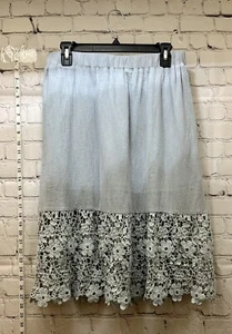 Listicle 2 piece crop top and skirt double layer flower lace Top M Skirt L - Picture 1 of 9
