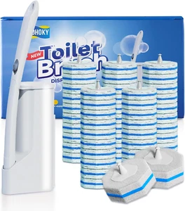 Disposable Toilet Brush Cleaning System with 50Pcs Refills Pads Replacement Head - Picture 1 of 9