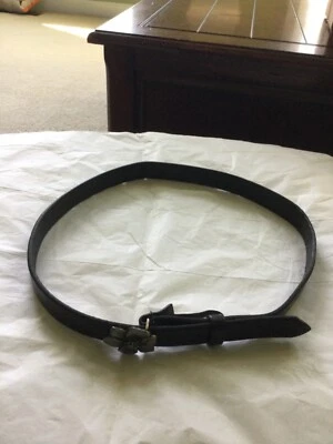 CINTURÓN MUJER DISEÑADOR XL W104 CUERO NEGRO CON FLOR TONO PLATA COMO HEBILLA Foto 1 de 4