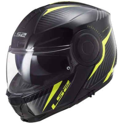 LS2 Horizon Modular Motorcycle Helmet Skid Black/Neon Yellow XSmall XS -Was $189 Foto 1 de 4