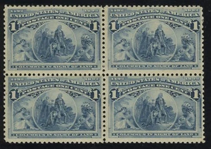 US,  #230 BLOCK MINT Lightly Hinged Original Gum - Picture 1 of 2