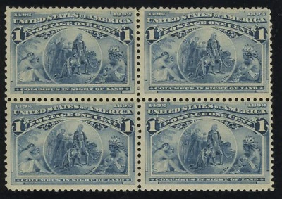 US,  #230 BLOCK MINT Lightly Hinged Original Gum - Image 1 of 2