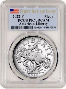 2022 AMERICAN LIBERTY Silver Medal PCGS PR70💥FLAWLESS QUALITY💥FDOI - Picture 1 of 4