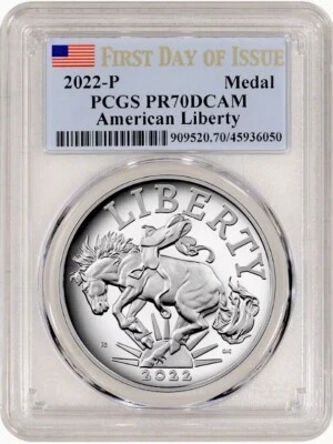 2022 AMERICAN LIBERTY Silver Medal PCGS PR70💥FLAWLESS QUALITY💥FDOI - Image 1 of 4