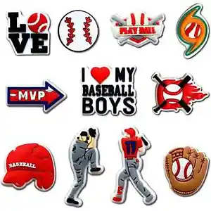 Baseball Shoe Charms Sandals Wristband Kids Adults Sports 11pc Accessory - Picture 1 of 1