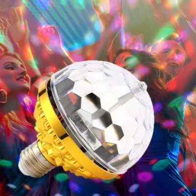 Luces de fiesta discoteca estroboscópica LED DJ bola bombilla giratoria automática lámpara de baile decoración Foto 1 de 4