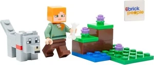 LEGO Minecraft Mini Set: Alex Minifigure with Wolf and Bone - Picture 1 of 7