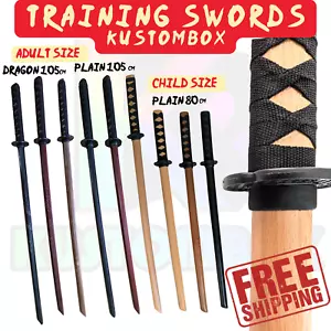 Wooden Training Datio Bokken Kendo Samurai Katana Cosplay Sticks 80cm or 105cm - Foto 1 di 20