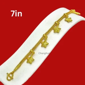 Stern 18K 22K 23K 24K THAI BAHT GELBGOLD DAMEN Armband 7 Zoll - Bild 1 von 4