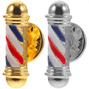2 Pcs Barber Chains Pin Turning Light Brooch Clothing Decoration Accessory Chic - Picture 1 of 12