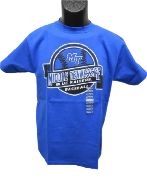 NUEVA Camisa Azul Middle Tennessee State Blue Raiders Béisbol JUVENTUD Tallas S-M-L-XL Foto 1 de 4