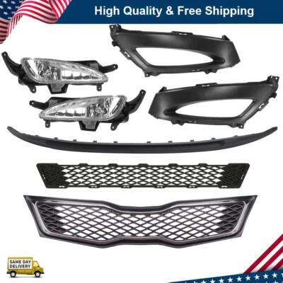 Kit de cubiertas antiniebla parrilla delantera superior/inferior Fit Kia Optima 2011-2013 SX/SXL Foto 1 de 4