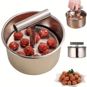 Stainless Steel Hand Press Meatball Maker Restaurant Meatball Shrimp Slide Mold - Picture 1 of 14