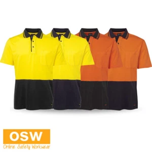 HIVIS Short Sleeves Cotton Polo Trim Inside Placket ClassicFT Straight Hem 6CPHV - Picture 1 of 18