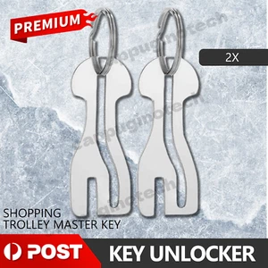 2x AUSSIE SHOPPING TROLLEY TOKEN MASTER KEY Unlocker Woolies WWS Coles Aldi COIN - Picture 1 of 7