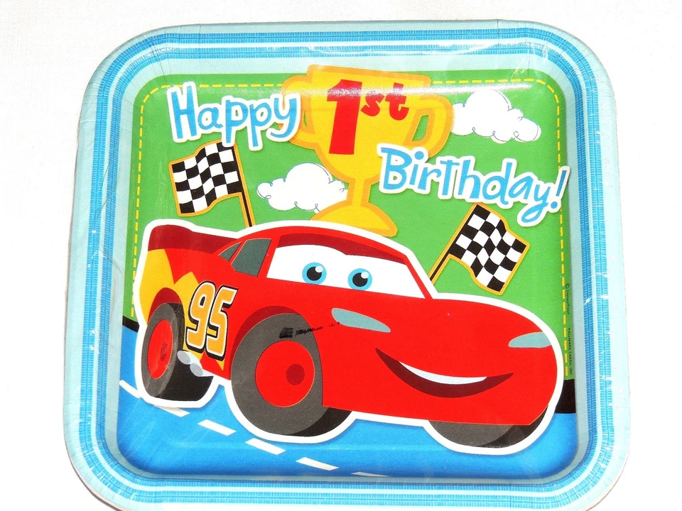 NEW CARS BABY'S 1st BIRTHDAY!   8-LUNCH PLATES  PARTY SUPPLIES - Image 1 of 1
