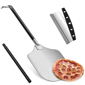 12 Inch Non Stick Pizza Peel Turning Paddle with Long Arm for Baking Bread Pizza - Picture 1 of 7