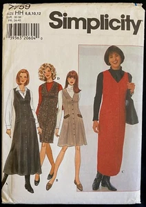 Ungeschnitten Gr. 6 8 10 12 vorne geknöpft Prinzessin Naht Pullover Einfachheit 7759 Muster Vintage - Bild 1 von 2