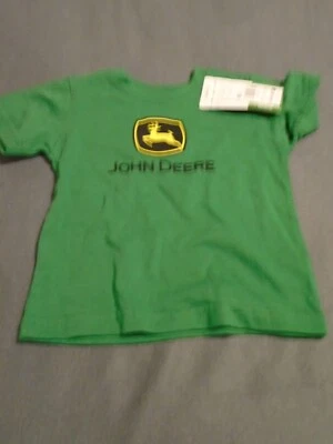 John Deere Boy's Green Crew Neck Logo Short Sleeve Pullover Tee Shirt Size 12M - Image 1 of 3