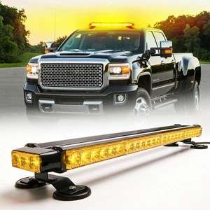 26.5" Amber LED Strobe Light Bar Emergency Traffic Advisor Hazard Warning Lights - Picture 1 of 10