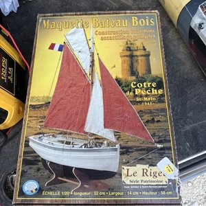 Modellino nave in legno Soclaine 1:20 Le Rigel corte de peche nuovo! - Foto 1 di 3