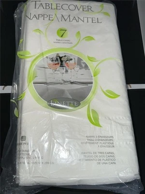 Linette Premium 3 Ply Tablecloths Cover  54" X 108" 7 Count Pack - Image 1 of 4