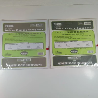 Álbum de recortes de memoria PIONEER Deluxe 11 1/4 × 11 3/4" 25 hojas páginas de recarga SB-700R Foto 1 de 4